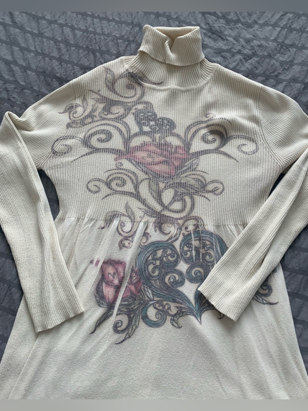 Free People Cream Ribbed Knit Top - Picture 2 of 4